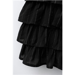 SHINY STRIPED BERMUDA SKORT