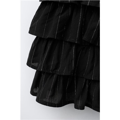 SHINY STRIPED BERMUDA SKORT