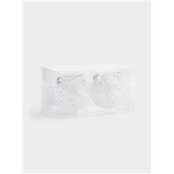 Игрушка елочная, 8 см, 2 шт, стекло, Шар с каплями, Event