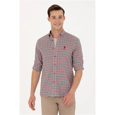 Erkek Kırmızı Uzun Kollu Gömlek