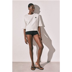 Camiseta felpa blanca estampado "Club del Mar"