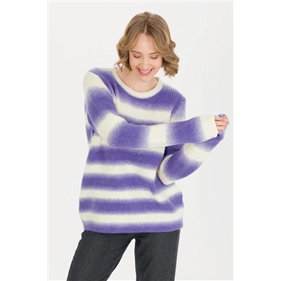 Kadın Lila Bisiklet Yaka Kazak