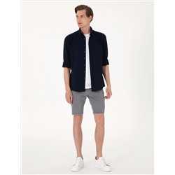 Lacivert Slim Fit Uzun Kollu Gömlek