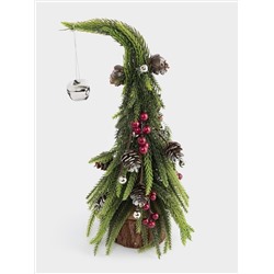 Ель искусственная, 29 см, полиэтилен/пенопласт, Шишки и ягоды, Interior natural