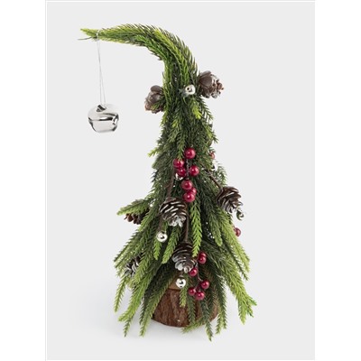 Ель искусственная, 29 см, полиэтилен/пенопласт, Шишки и ягоды, Interior natural