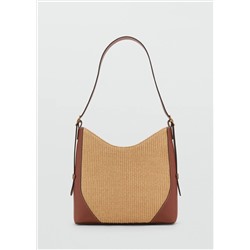 Bolso hombro efecto rafia