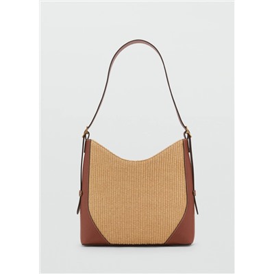 Bolso hombro efecto rafia