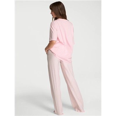 Victoria's Secret Flannel Short-Sleeve Long Tee-Jama Set