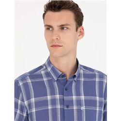 Lacivert Regular Fit Kısa Kollu Gömlek