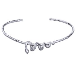 Колье Змея (кристаллы SW белые; покрытие родий), Есть комплект