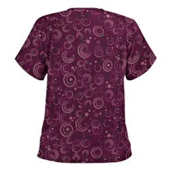 UA Total Eclipse Wine Print Scrub Top
