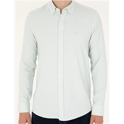 Yeşil Slim Fit Uzun Kollu Gömlek