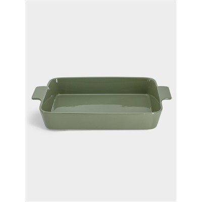 Форма для запекания, 36х24 см, фарфор P, прямоугольная, серо-зеленая, Indulgence