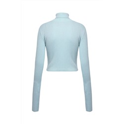 Jersey de lana y pelo de camello Celeste