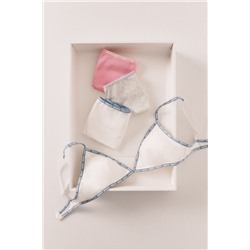 Pack 3 bragas clásicas algodón gris, rosa, blanco