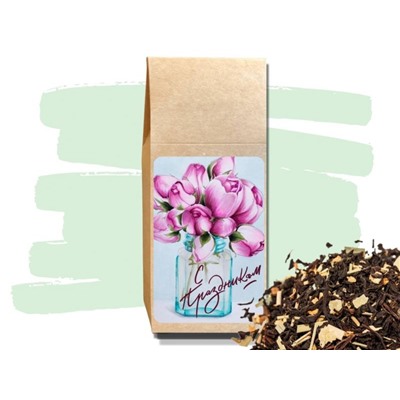 С Праздником! (букет) - чай "Согревающий"