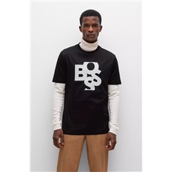 SHAKEN-LOGO-PRINT T-SHIRT IN MERCERIZED COTTON