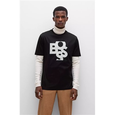 SHAKEN-LOGO-PRINT T-SHIRT IN MERCERIZED COTTON