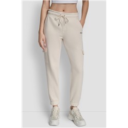 METALLIC BUBBLE LOGO SLIM FIT FLEECE CARGO JOGGER