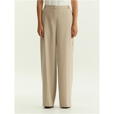 Брюки широкого кроя в полоску, D487/ginger