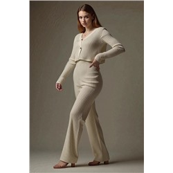 Костюм вязаный теплый с брюками и кофтой #7