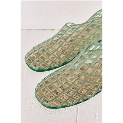 Sandalias jelly efecto red verde