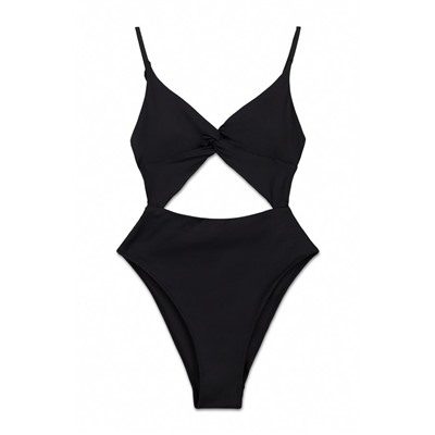 Trikini liso cut out negro