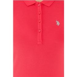 Kadın Kırmızı Basic Polo Yaka Tişört