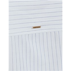 Блузка свободного силуэта в тонкую полоску из эластичного хлопка с добавлением льна