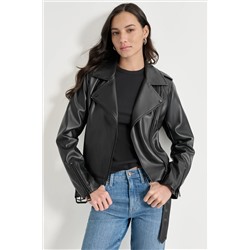 FAUX LEATHER MOTO JACKET