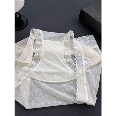 Женское нижнее бельё.  Набор супер тонких трусов из прозрачного кружева ЛА ПЕРЛ*А