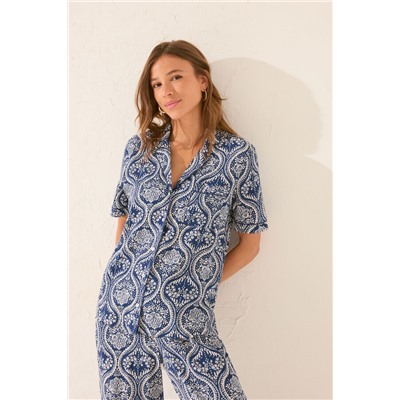Pijama camisero Capri estampado allover