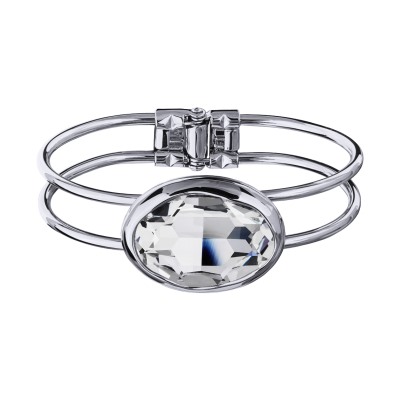 Браслет Грация (кристаллы SW 30х22 белые; покрытие родий), Есть комплект