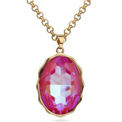 Кулон Сияние (кристаллы SW фуксия хамелеон; покрытие золото) 90-95см, Есть комплект