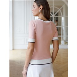 Джемпер с V-вырезом с коротким рукавом из вискозы