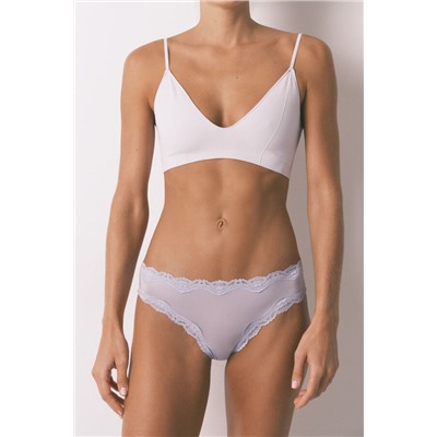 Braga brasileña microfibra y encaje lila