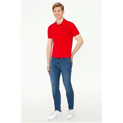 Erkek Kırmızı Basic Polo Yaka Tişört