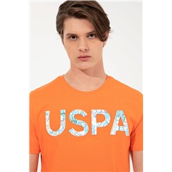 Erkek Turuncu Bisiklet Yaka Tişört