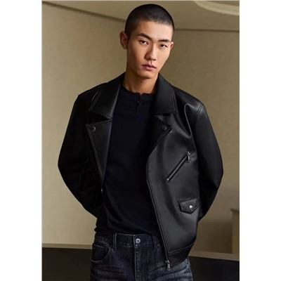Мужская куртка из мягкой искусственной кожи