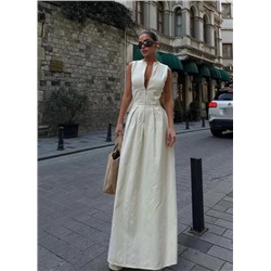 Женское длинное платье на молнии без рукавов