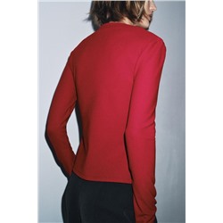 CREPE HIGH NECK T-SHIRT