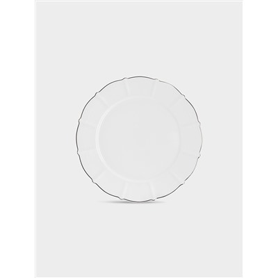 Сервиз обеденный, 6 перс, 21 пр, фарфор F, белый, с серебристым кантом, Lotus silver