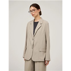 Бежевый жакет с содержанием льна