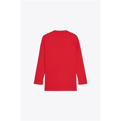 RIBBED KNIT CARDIGAN