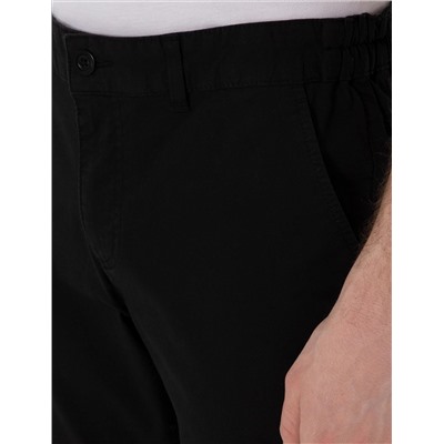 Siyah Slim Fit Beli Lastikli Kanvas Pantolon