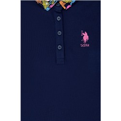 Kız Çocuk Lacivert Basic Polo Yaka Tişört