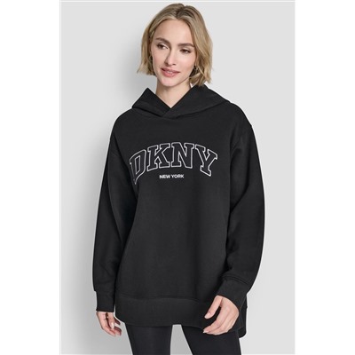 3D VARSITY LOGO OVERSIZED TUNIC HOODIE