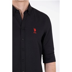 Erkek Siyah Uzun Kollu Basic Gömlek