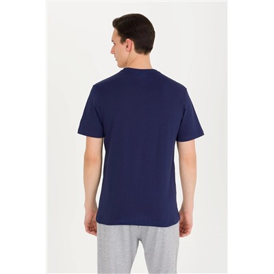 Erkek Lacivert Basic V Yaka Tişört