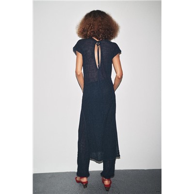 FINE KNIT WRINKLED-EFFECT TROUSERS